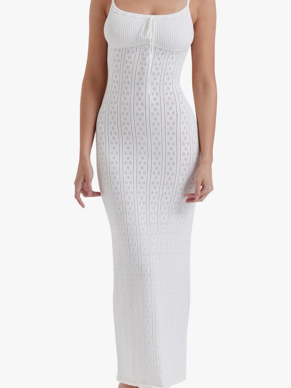 House of CB Myla Pointelle Maxi Sweater Dress